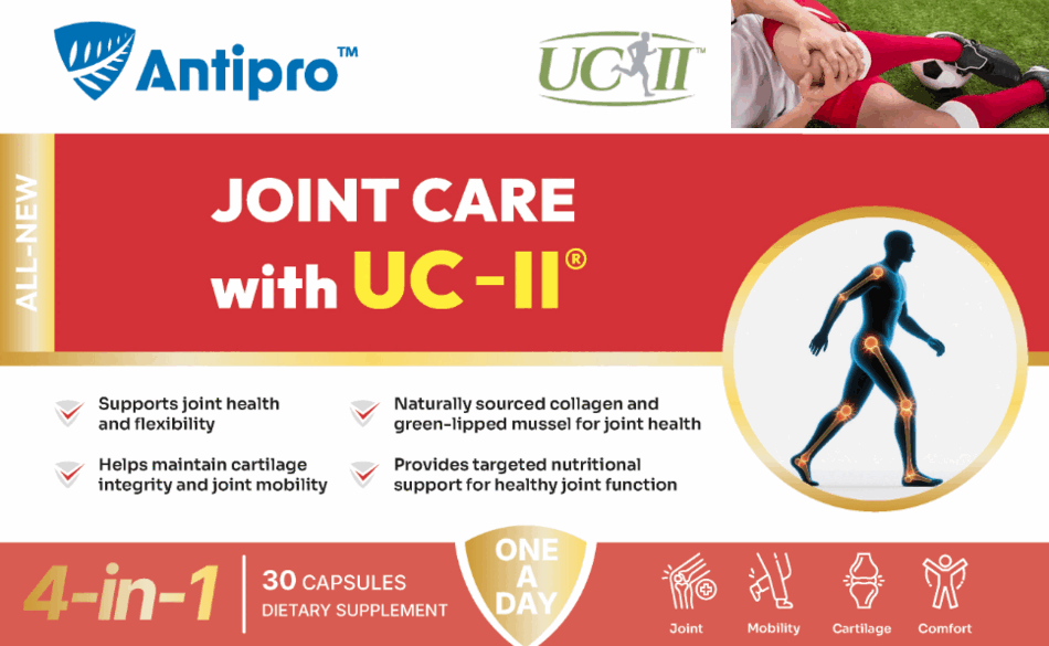 Antipro Joint Care with UC-II bottle